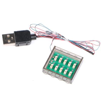 TEDDOO 1Piece 10-Port Expansion Board 0.8mm 2Pin USB Interface Suitable for Building Block Lights and Building Block Lighting Accessories