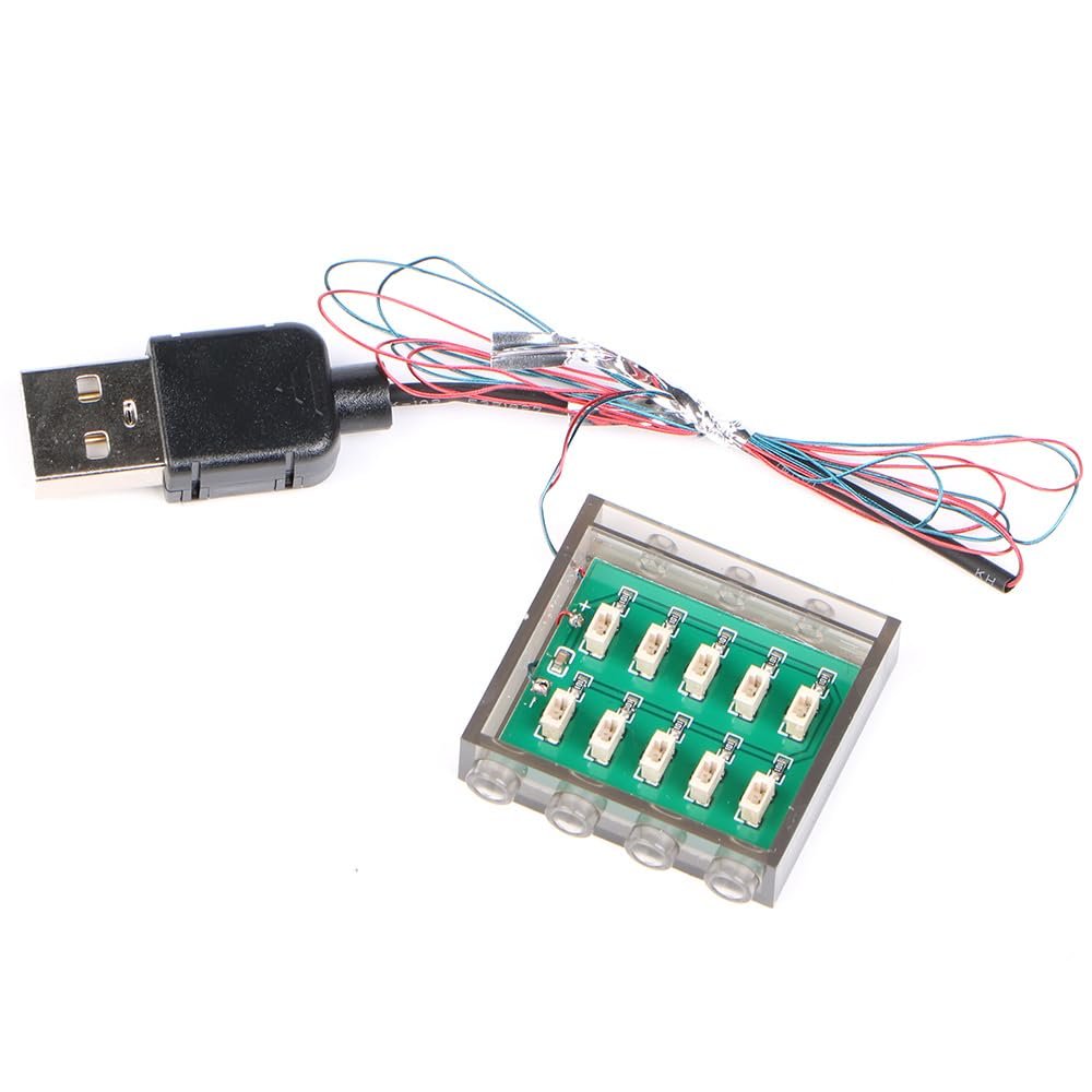 TEDDOO 1Piece 10-Port Expansion Board 0.8mm 2Pin USB Interface Suitable for Building Block Lights and Building Block Lighting Accessories
