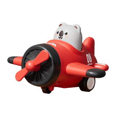 Friction Mechanism Airplane and Press Car Toy for Kids, Red