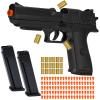 Automatic Shell Ejecting Toy Gun with 100 Soft Bullets,Realistic Toy Gun Pistol,Christmas Birthday Gifts for Kids Adults Boys Age 8+(Black) view 1