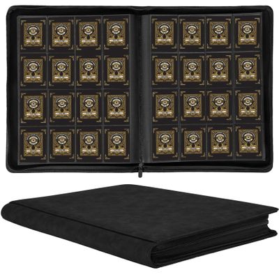 1000+ Pockets Trading Card Binder, 16 Pockets Trading Card Binder Ringless Side Loading Trading Card Album Folder for TCG,MTG,Sports Cards(black 1)
