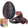 WUQIREN 24 inch Snake Fidget Toy, 3D Printed Snake with Egg, Realistic Slithering Design, Stress Relief Desk Decor, Easter Egg for Kids & Adults (Black-Red) view 1