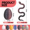 WUQIREN 24 inch Snake Fidget Toy, 3D Printed Snake with Egg, Realistic Slithering Design, Stress Relief Desk Decor, Easter Egg for Kids & Adults (Black-Red) view 2
