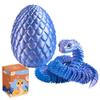 WUQIREN 24 inch Snake Fidget Toy, 3D Printed Snake with Egg, Realistic Slithering Design, Stress Relief Desk Decor, Easter Egg for Kids & Adults (Blue-Purple) view 1