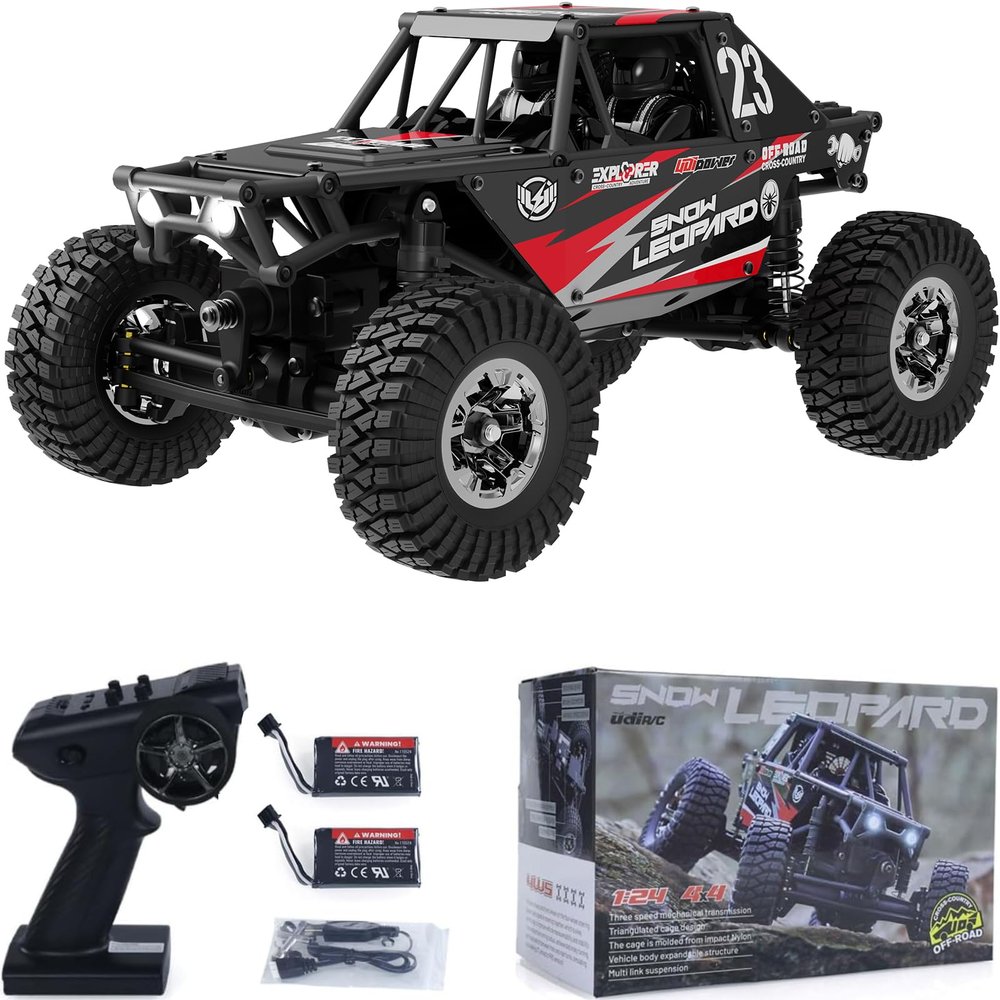 captainrc 1/24 RC Crawler Car UDI RC UCX2405PRO 4wd Mini Climb Racing Brushless Motor 4 Wheel Steering 3 Speed Transmission RTR Toy (Black)
