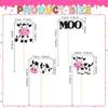 12 Pcs Glitter Cow Cupcake Toppers  Farm Animal Moo Cupcake Picks for Cow Theme Baby Shower, Gender Reveal, Kids Birthday Party Cake Decorations view 2