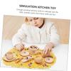Gogogmee 1set Wooden Kitchen Tableware Boys and Girls Toy Dishes Utensils and and Play Kitchen Accessories for Preschool Development view 2