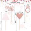 12 Pcs Bride to Be Cupcake Toppers Glitter Wedding Dress, Diamond Ring, Love Heart Picks for Bridal Shower, Wedding, or Engagement Theme Party Decorations view 2