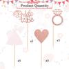 12 Pcs Bride to Be Cupcake Toppers Glitter Wedding Dress, Diamond Ring, Love Heart Picks for Bridal Shower, Wedding, or Engagement Theme Party Decorations view 3