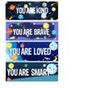 11x4 Inch Motivational Quote Wall Art Signs Sticker You Are Kind Brave,Smart,Loved for Bedroom Playroom Classroom Living Room Decoration,8 Pcs view 1