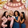 27th Birthday Decorations For Women, 27 Year Olds Happy Birthday Banners Party Decor Balloon Foil Fringe Curtains Heart Star Confetti Balloons, 27th Rose Gold Party Supplies for Girls Women Her view 3