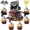 13 Pcs Motorcycle Happy Birthday Cake Toppers  Glitter Motocross Dirt Bike Cupcake Toppers for Sports Theme Party, Man or Boy Birthday Cake Decorations view 1