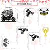 13 Pcs Motorcycle Happy Birthday Cake Toppers  Glitter Motocross Dirt Bike Cupcake Toppers for Sports Theme Party, Man or Boy Birthday Cake Decorations view 2