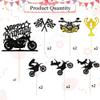 13 Pcs Motorcycle Happy Birthday Cake Toppers  Glitter Motocross Dirt Bike Cupcake Toppers for Sports Theme Party, Man or Boy Birthday Cake Decorations view 3