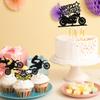 13 Pcs Motorcycle Happy Birthday Cake Toppers  Glitter Motocross Dirt Bike Cupcake Toppers for Sports Theme Party, Man or Boy Birthday Cake Decorations view 4