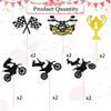12 Pcs Motorcycle Cupcake Toppers - Glitter Motocross Dirt Bike Picks for Sports Theme Man & Boy Birthday Party Decorations view 3