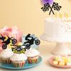 12 Pcs Motorcycle Cupcake Toppers - Glitter Motocross Dirt Bike Picks for Sports Theme Man & Boy Birthday Party Decorations view 4