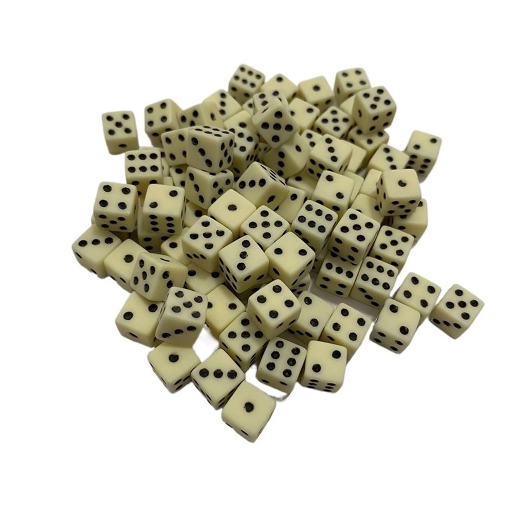 1000Pcs 8mm D6 Plastic Art Model Building Dice Props Right Angle Point Dice Board Magic Game Accessories(Beige)