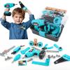 GAIETYDIY Kids Tool Set  Pretend Play Toddler Tool Set with Tool Box, Electronic Toy Drill, Screwdriver, Screw Construction Kits, Educational Tools for Kids Ages 3,4,5,6,7 Years Old, Boy Girl view 1