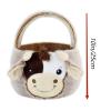 10 Inches Cow Easter Basket Highland Cow Plush Easter Baskets for Kids Egg Hunting Buckets Gift Bags for Boys Spring Decorations (White) view 3