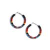 Handmade tribal Long Fringe native glass seed beads beaded earrings (Black & Brown Hoop) view 1