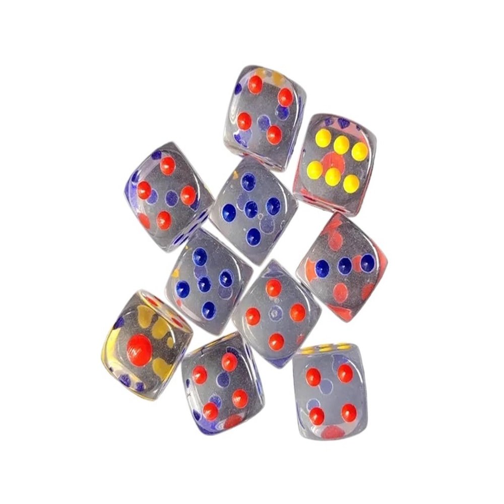 100 Pcs/Set 12/14/16/18/20/25mm Acrylic Transparent Dice Hexahedral Rounded Corner Dice Set Desktop Entertainment Gam(14mm 100pcs)