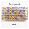100PCS/Set D6 Dice 12mm 6 Sided Multicolor Transparent Color Acrylic Rounded Edges Dice for Table Board Game Party(Transparent) view 2