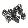 100pcs/set of Standard Black Dice 14mm/0.55inch with Black Dots, 6-Sided Game Dice for Tabletop Board Game Parties view 1