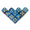 10pcs 16mm Cube Dice Colorful Dice for Mahjong Poker Game Leisure & Entertainment Games(Blue Black-g) view 1