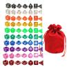 Dice Polyhedral Dice Transparent Dice Game Set Various Wonderful Colours for Board Game Party Games(Red) view 2