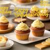 12 Pcs Happy Birthday Cupcake Toppers, Gold Glitter Cupcake Decorations for Adult or Children Birthday Party Decorations view 4
