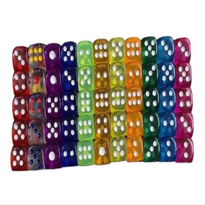 100 Pcs/Set Small 12mm / 0.47in 11 Color Acrylic Transparent Dice Hexahedron Rounded Corner Entertainment(Red)