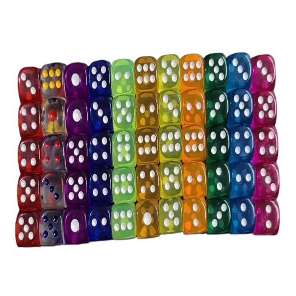 100 Pcs/Set Small 12mm / 0.47in 11 Color Acrylic Transparent Dice Hexahedron Rounded Corner Entertainment(Red)
