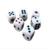 100 PCS 10/12/16mm Drinking Dice Red Black Dots Rounded Corner White Dice(16mm) view 1