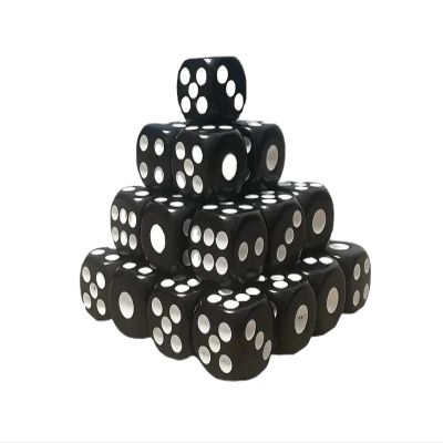 100 Pcs/Set 14mm/0.55inch Or 16mm/0.63inch Black Acrylic Dice Board Game Party Entertainment(14mm 100pcs)