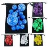 15pcs Polyhedral Dice Set with Bag D3-D100 6 Colors Game Board Game Accessories Hobbies (Blue) view 2