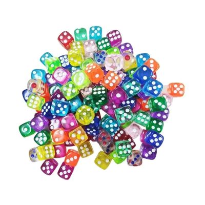 50Pcs Colorful Transparent Rounded 14mm Dice Set for Entertainment with Vibrant Colors Ideal for Gaming