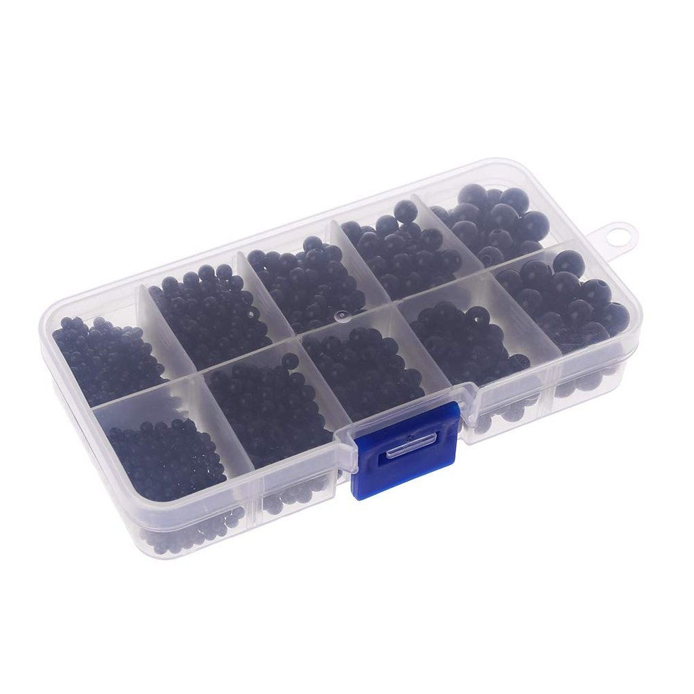 HYROOY 1380Pcs m/m/5mm/6mm/8mm for Doll Puppet Plastic Black Eyes Sewing Beads
