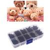 HYROOY 1380Pcs m/m/5mm/6mm/8mm for Doll Puppet Plastic Black Eyes Sewing Beads view 4