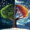 1000 Pieces Four Seasons Tree Jigsaw Puzzles for Adults, Home Decor Birthday Party Gift for Men Women Cat Lovers,Interlock Perfectly Letter on Back No Dust view 1
