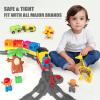 37 Pieces Train Tracks Set - Compatible with All Major Brands, Classic Railway Track with 20 Curved, 10 Straight and 2 Switches, Light Grey Toy Track Accessory for Kids view 4