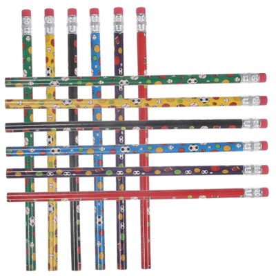ERINGOGO Small Pencils with Soccer Print 48 Pcs Sports Pencils with Eraser for Present for Art Enthusiasts