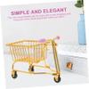 Parliky Cute Shopping Cart Makeup Sponge Holder Stylish Metal Blender Stand for Tabletop Decor and Organization for Use view 3