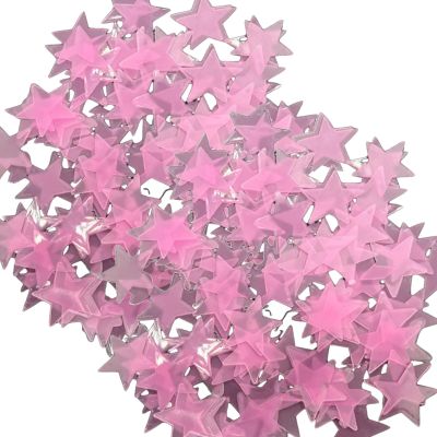 100Pieces Glowing 3D Star Decal Glow in Dark Bright Wall Sticker for Kids Room Baby Bedroom Ceiling Decoration