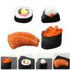 BESTonZON 4pcs Realistic Sushi Model Simulated Onigiri and Display Props for Food Decoration and Photography Vivid and Detail for view 3