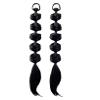 ZIIVIEVS 2pcs Long Braid Wig for Girls Three Strand Braided High Ponytail - Perfect for Boxing and Dance(Black Brown) view 1