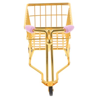 KOMBIUDA Miniature Supermarket Trolley Makeup Sponge Holder Shopping Cart Drying Rack for Desk Organization Cute Design for Bedroom Office Kitchen Decor