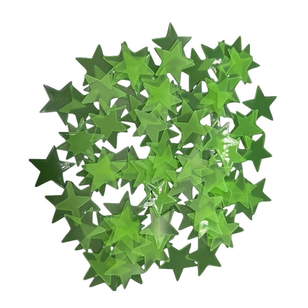 100Pieces Glowing 3D Star Decal Glow in Dark Bright Wall Sticker for Kids Room Baby Bedroom Ceiling Decoration