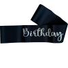 10Pcs Birthday Squad Sash Silver Glitter Black Satin Sashes Funny Birthday Sashes Birthday Party Supplies Gifts view 3