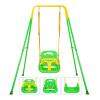 3-in-1 Toddler Swing Set, Baby Swing Set with Foldable Metal Stand for Outdoor/Indoor Play, Safe and Durable Design for Aged 1-10 Years Old, Easy to Assemble & Store (Light Green) view 1